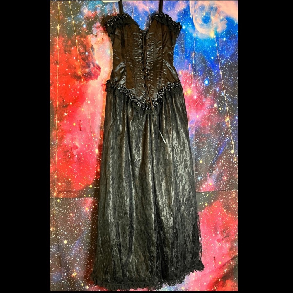 Long gothic maxi corset dress size 12